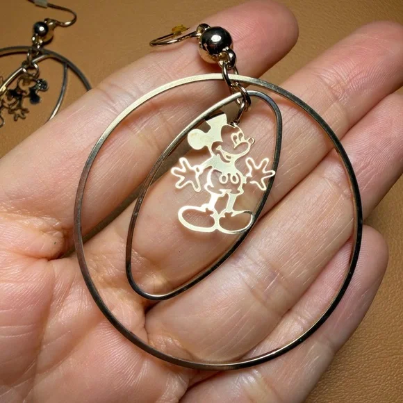 Disney Mickey Mouse Lightweight Dangle Hoop Earrings - Picture 4 of 10